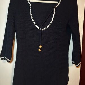 Banana Republic Blue Sweater with White Accents